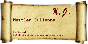 Mettler Julianna névjegykártya